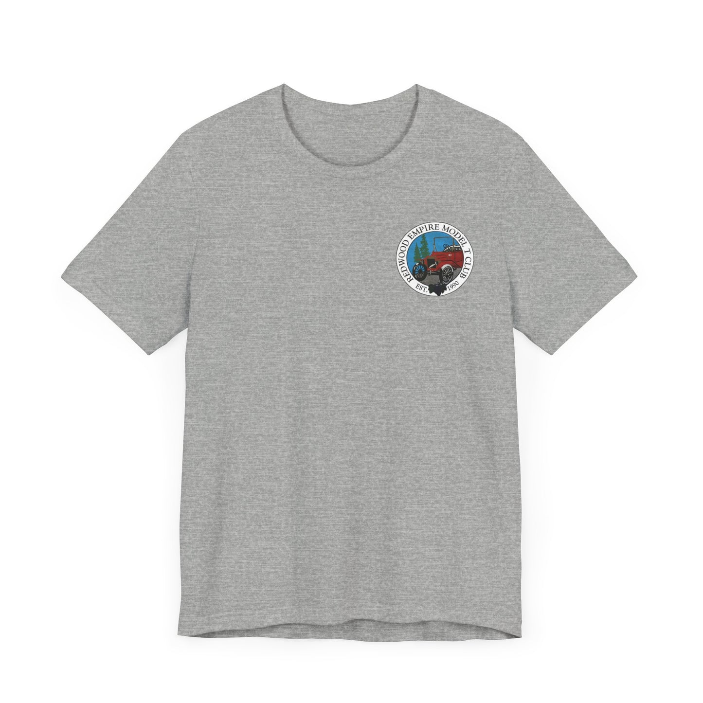 Redwood Empire Model Club (front and back logo) Unisex Short Sleeve Tee - Vintage Style Graphic T-Shirt