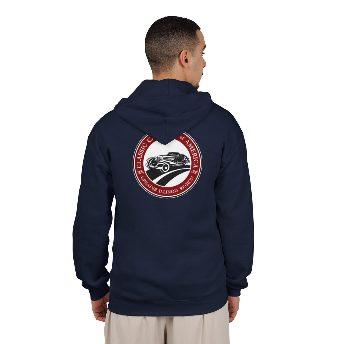 Classic Car Club of America Greater Illinois Region Classic Car Zip Hoodie — Front and Back Logos