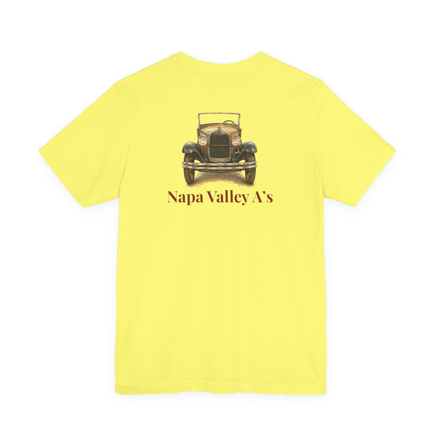 Napa Valley Vintage Car T-Shirt — Small Front Logo and Large Back Logo
