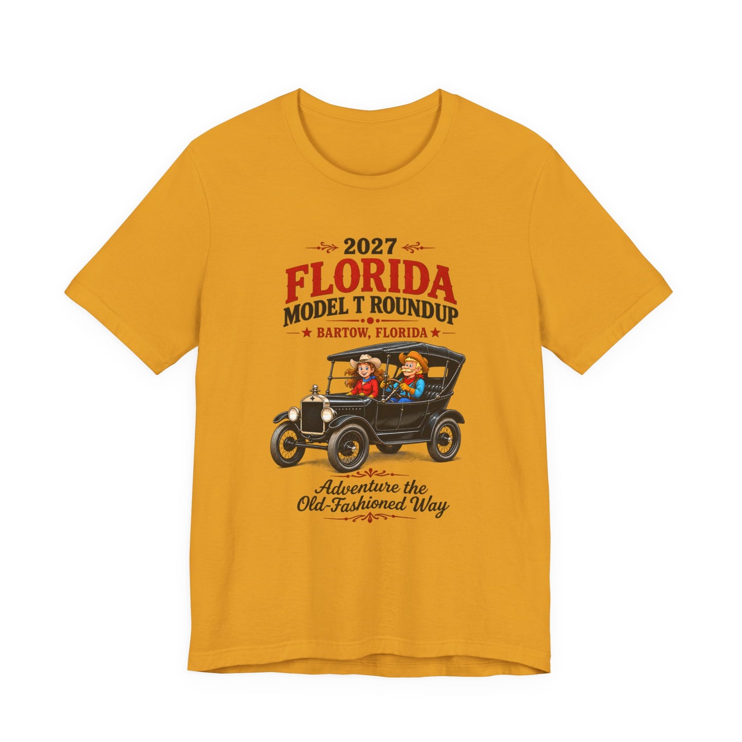 Florida Model T Roundup 2027 Soft-Style T-Shirt — Front Graphic