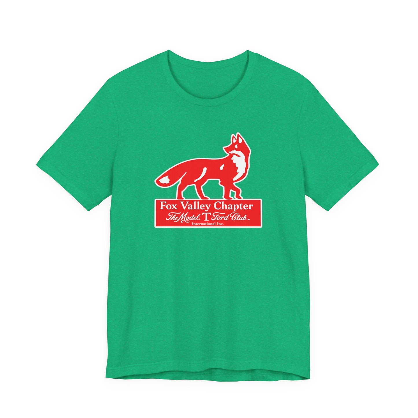 Fox Valley Chapter Model T Ford Club Tee — Red Fox Logo Short Sleeve T-Shirt