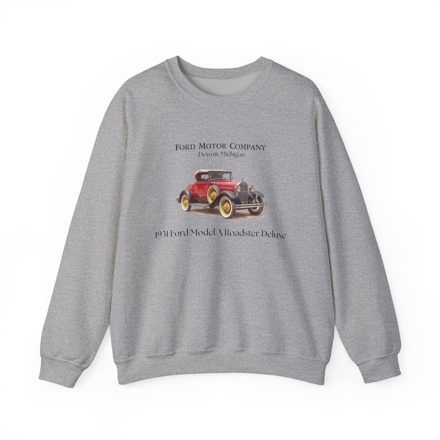 1931 Ford Model A Roadster Deluxe Sweatshirt – Vintage Car Graphic Crewneck