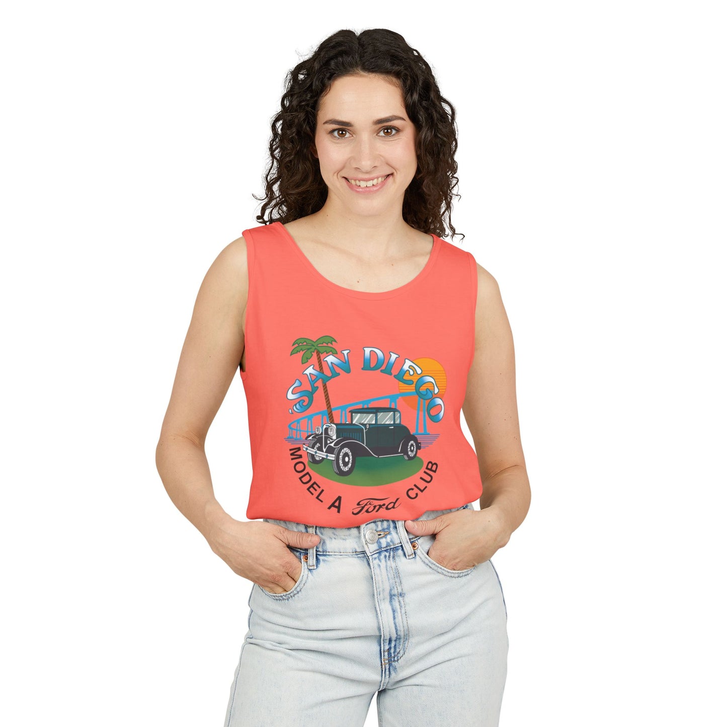 San Diego Model A Ford Club Tank Top — Unisex Garment-Dyed Tank Top