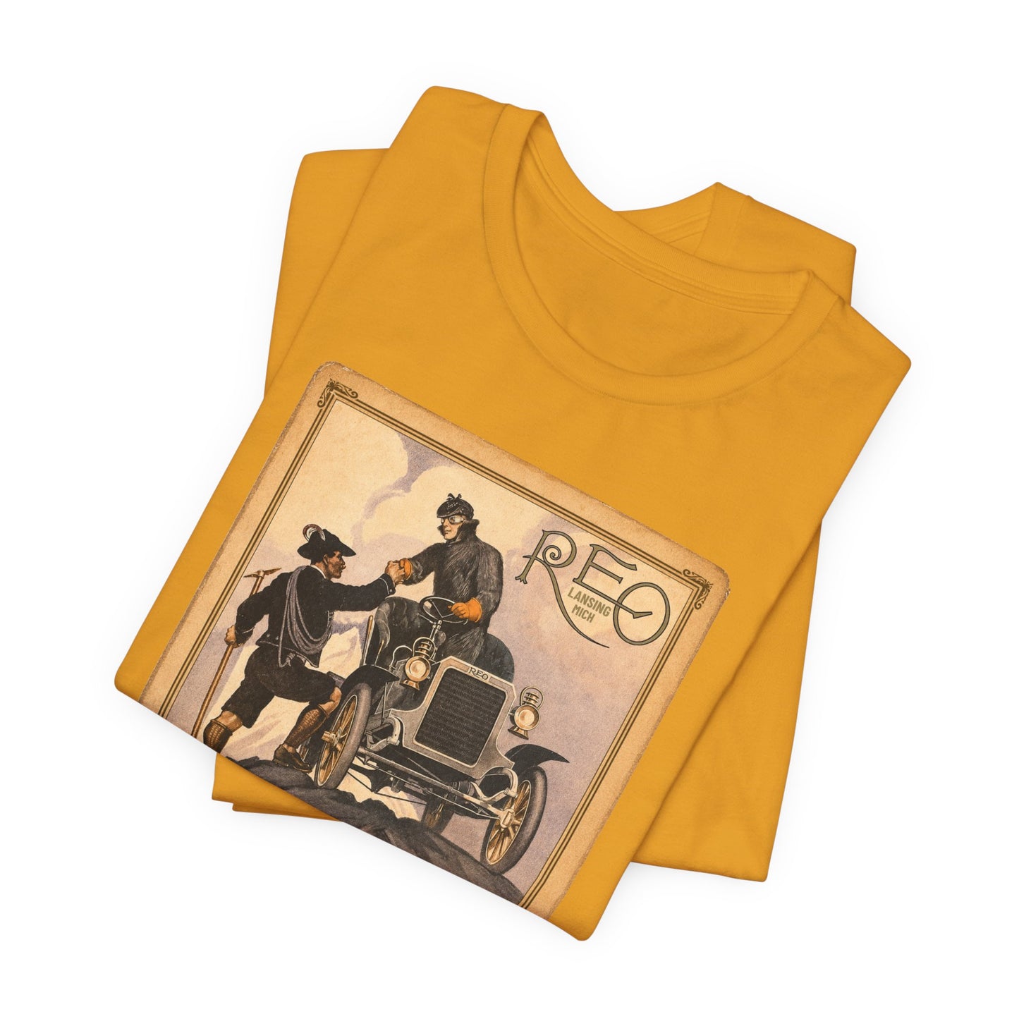 REO Lansing Michigan Mountain Climbers T-Shirt - Unisex Soft Short Sleeve Tee