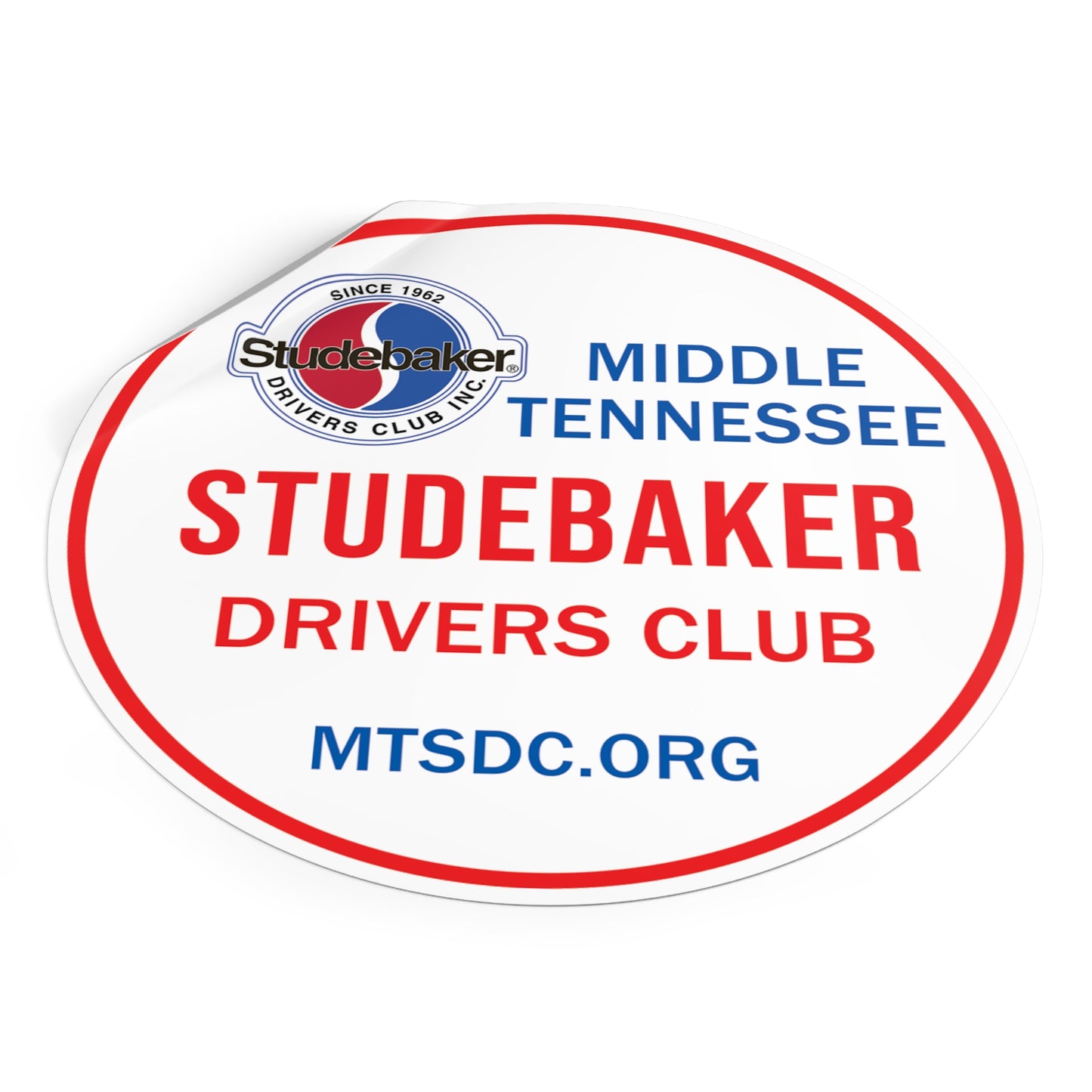 Middle Tennessee Studebaker Drivers Club Chapter Vinyl Sticker — Great for Windshields!