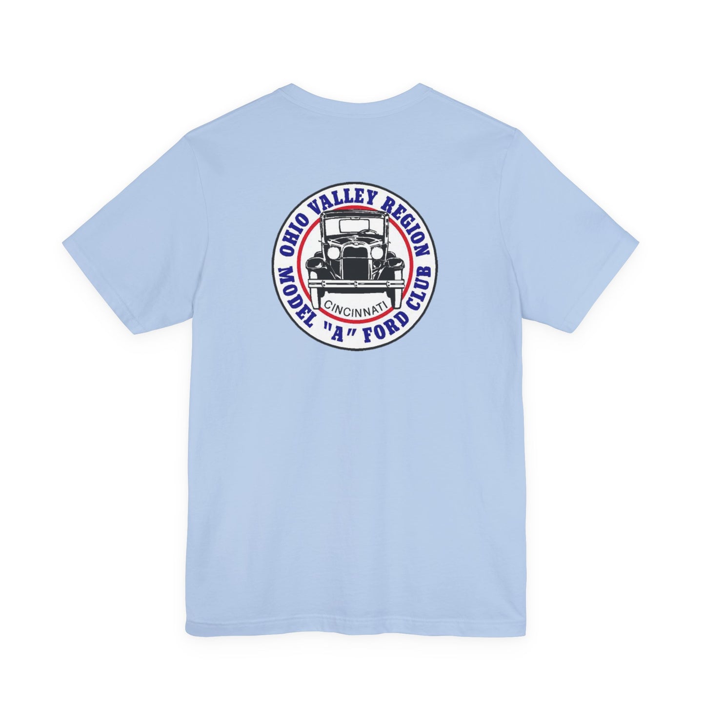 Ohio Valley Region Model A Ford Club (front and back logo) Unisex Jersey Short Sleeve Tee