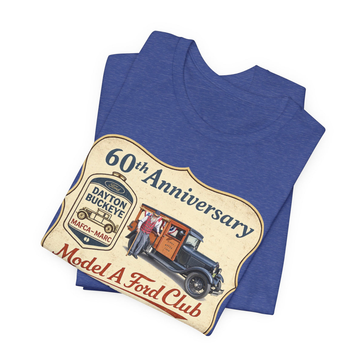 Dayton Buckeye Model A Ford Club 60th Anniversary Tee (Piney Wood Farm) - Unisex Soft Short Sleeve Tee