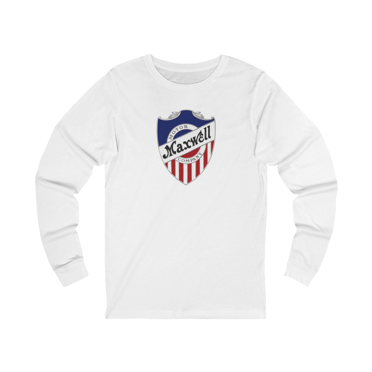 Maxwell Motor Company Long Sleeve Tee — Vintage American Crest Patriotic Shirt
