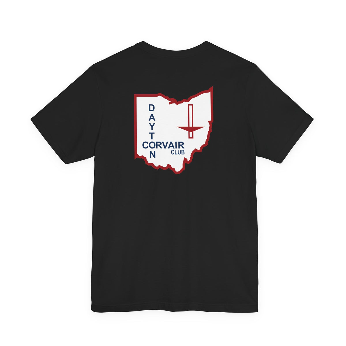 Dayton Corvair Club T-Shirt Unisex Jersey Short Sleeve Tee - Front and Back Logos