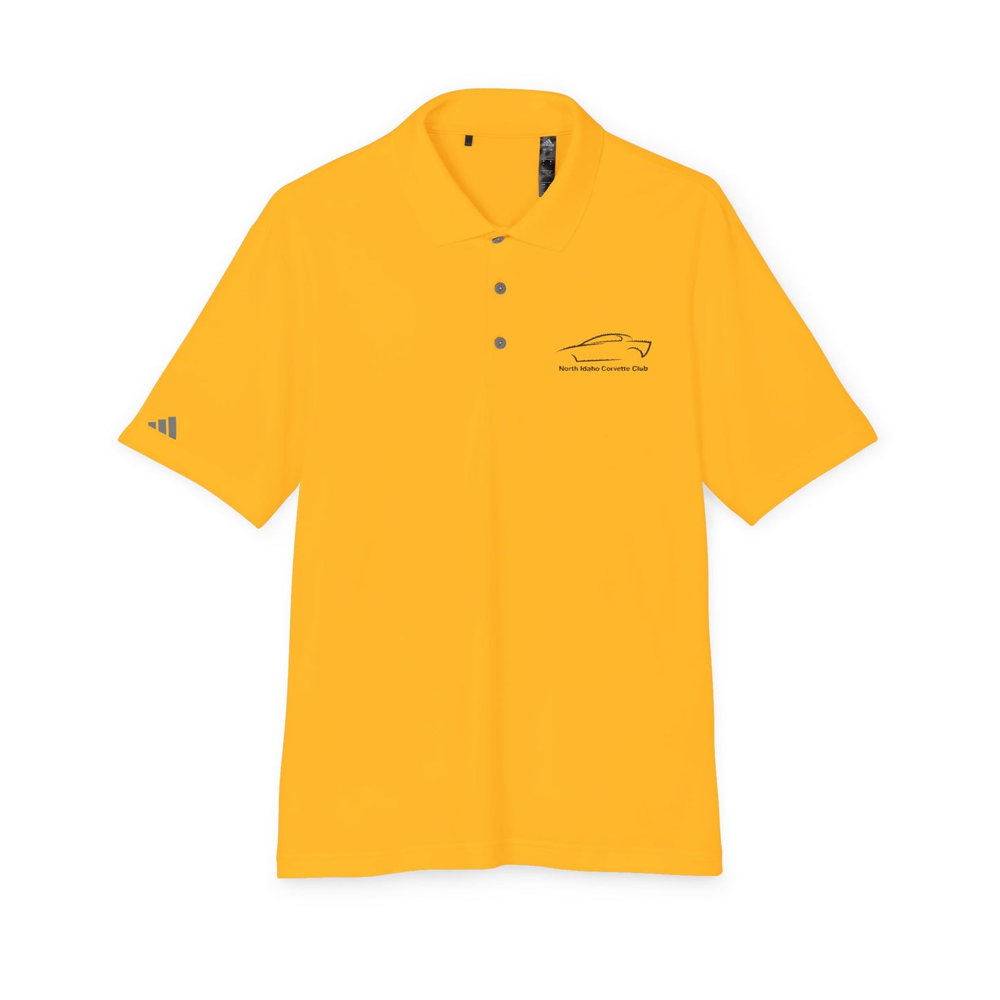 North Idaho Corvette Club Black Embroidered Polo — adidas Unisex Performance Polo