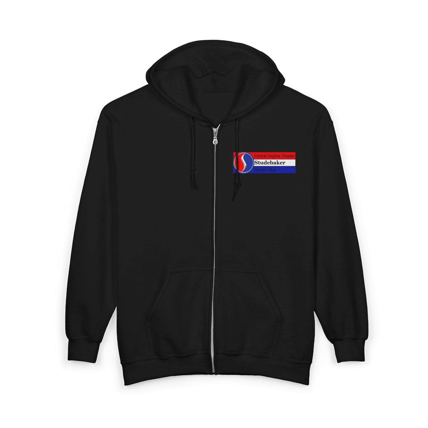 Central Virginia Chapter Studebaker Drivers Club Printed Zip Hoodie — Logo on Front and Back