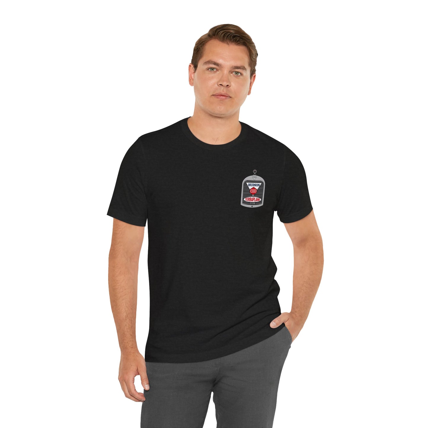 Hudson Essex Terraplane Club Small Chest Logo — Unisex Jersey Short Sleeve Tee