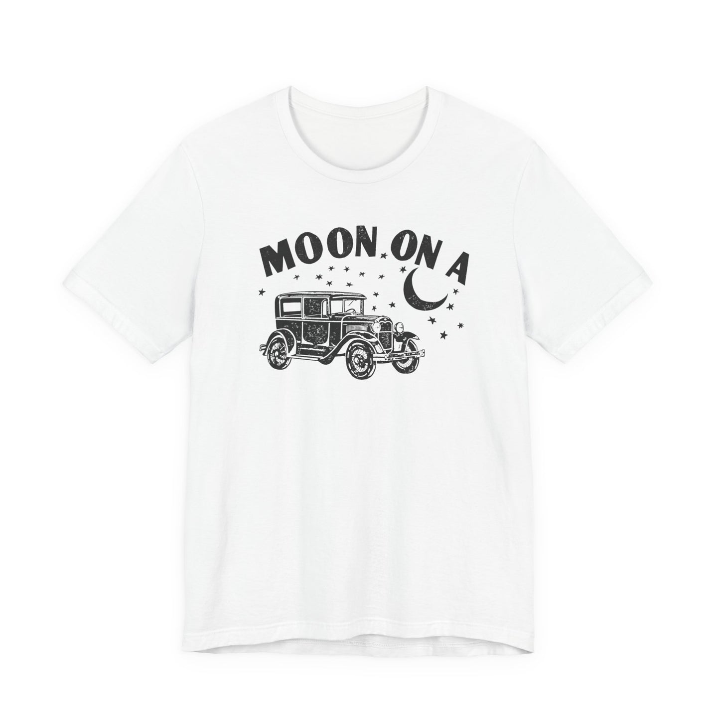 Moon On A Vintage Car T-Shirt — Retro Moon Graphic Tee