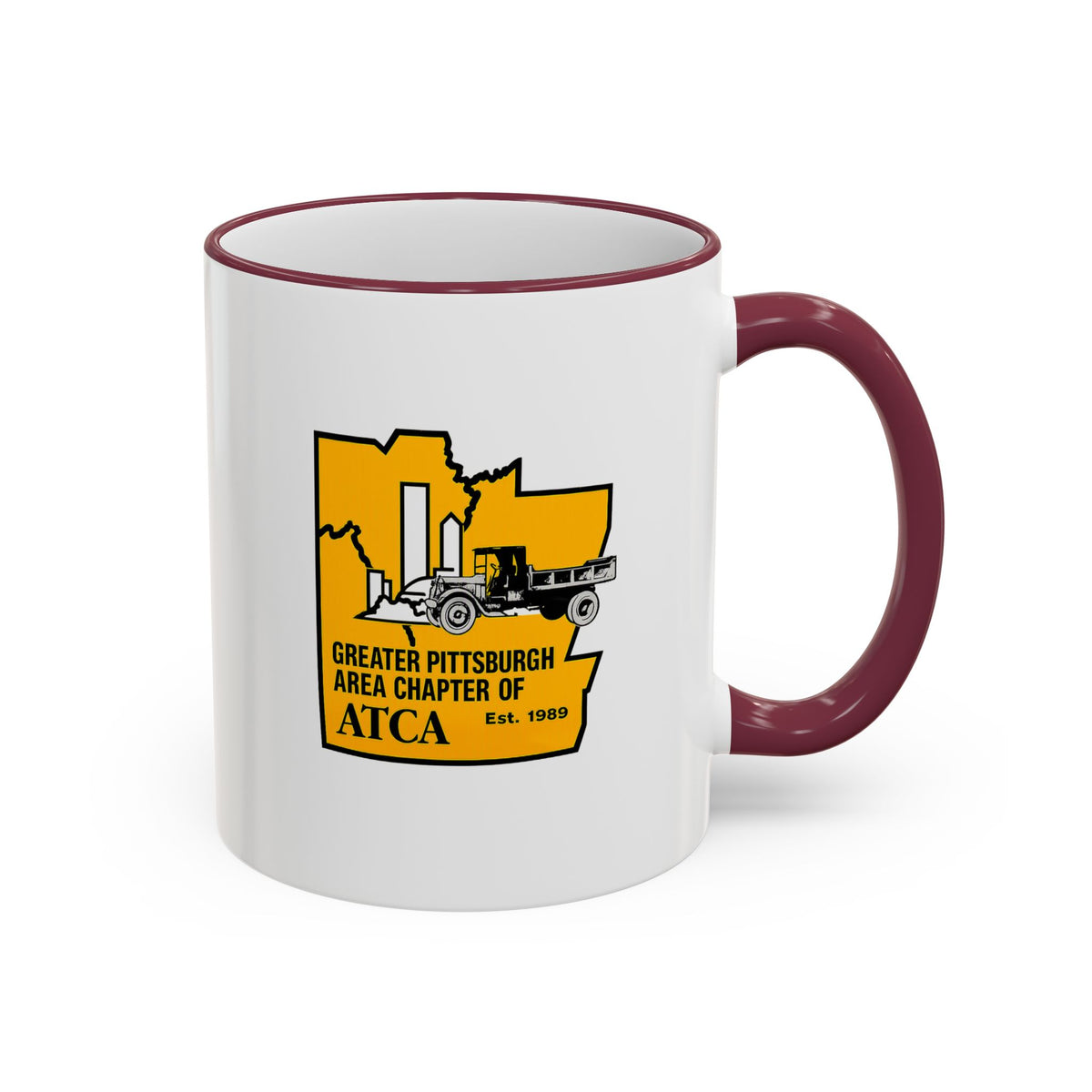 Greater Pittsburgh Area Chapter of ATCA Coffee Mug with Accent Rim & Handle