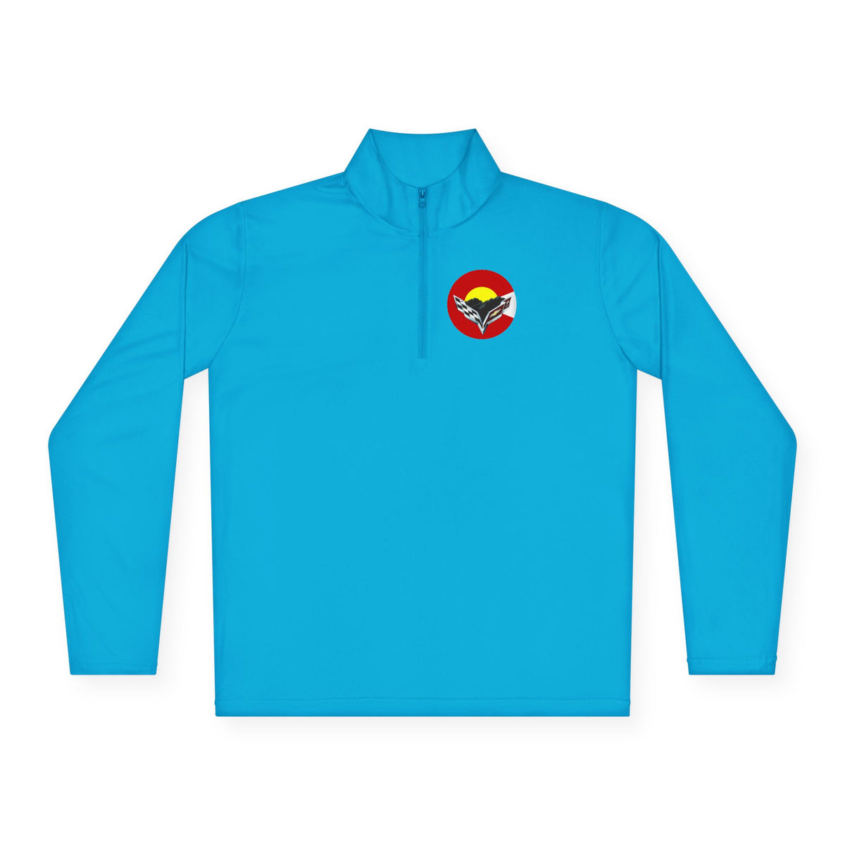 Central Colorado Corvette Club Quarter-Zip Pullover — Printed Direct to Film Logos on Front and Back