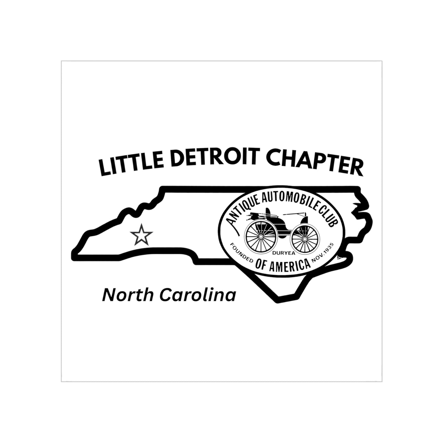 Little Detroit Chapter AACA Transparent Outdoor Sticker — Great for Windshields!