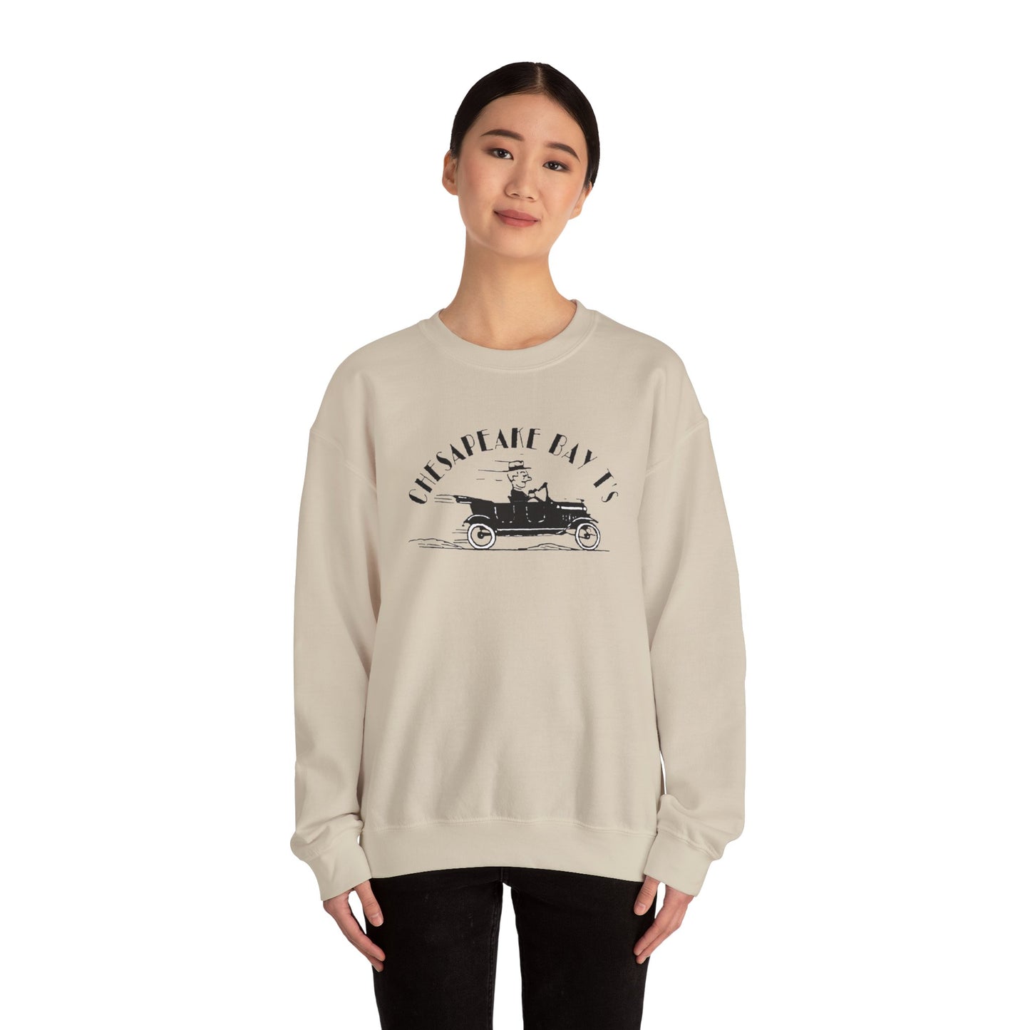 Chesapeake Bay T's Vintage Car Crewneck Sweatshirt