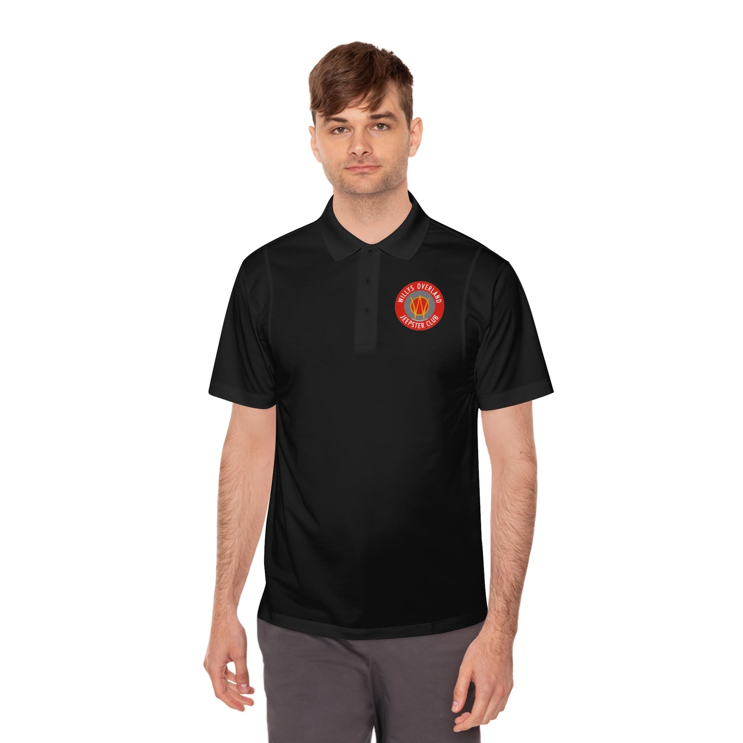 Willys Overland Jeepster Club Polo Shirt — Classic Car Club Printed Logo Polo