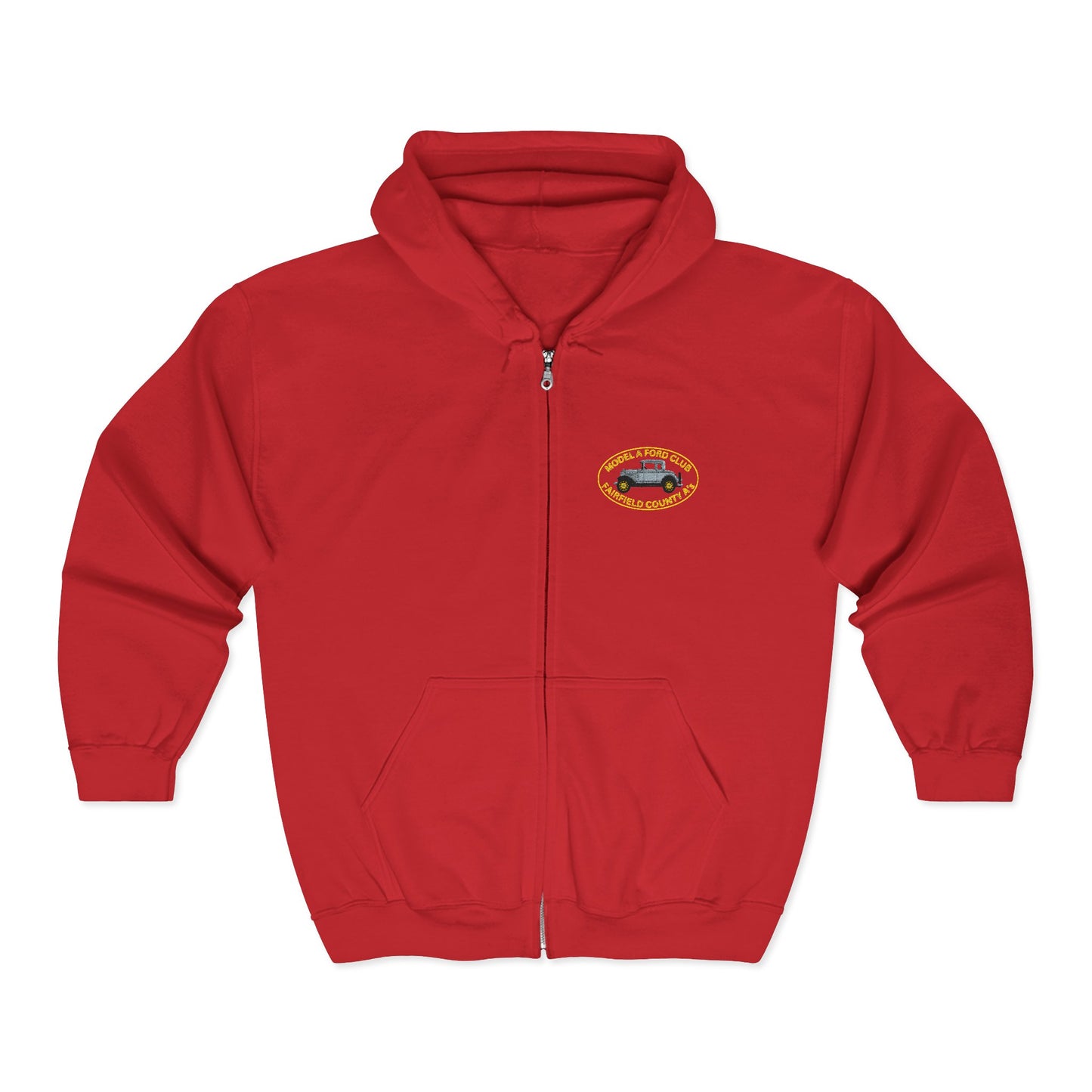 Fairfield County A's Full-Zip Hoodie with Embroidered Emblem