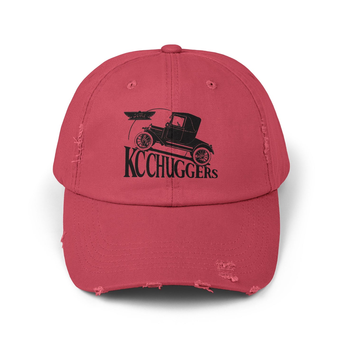 Distressed Baseball Cap — Vintage Car KC Chuggers Logo