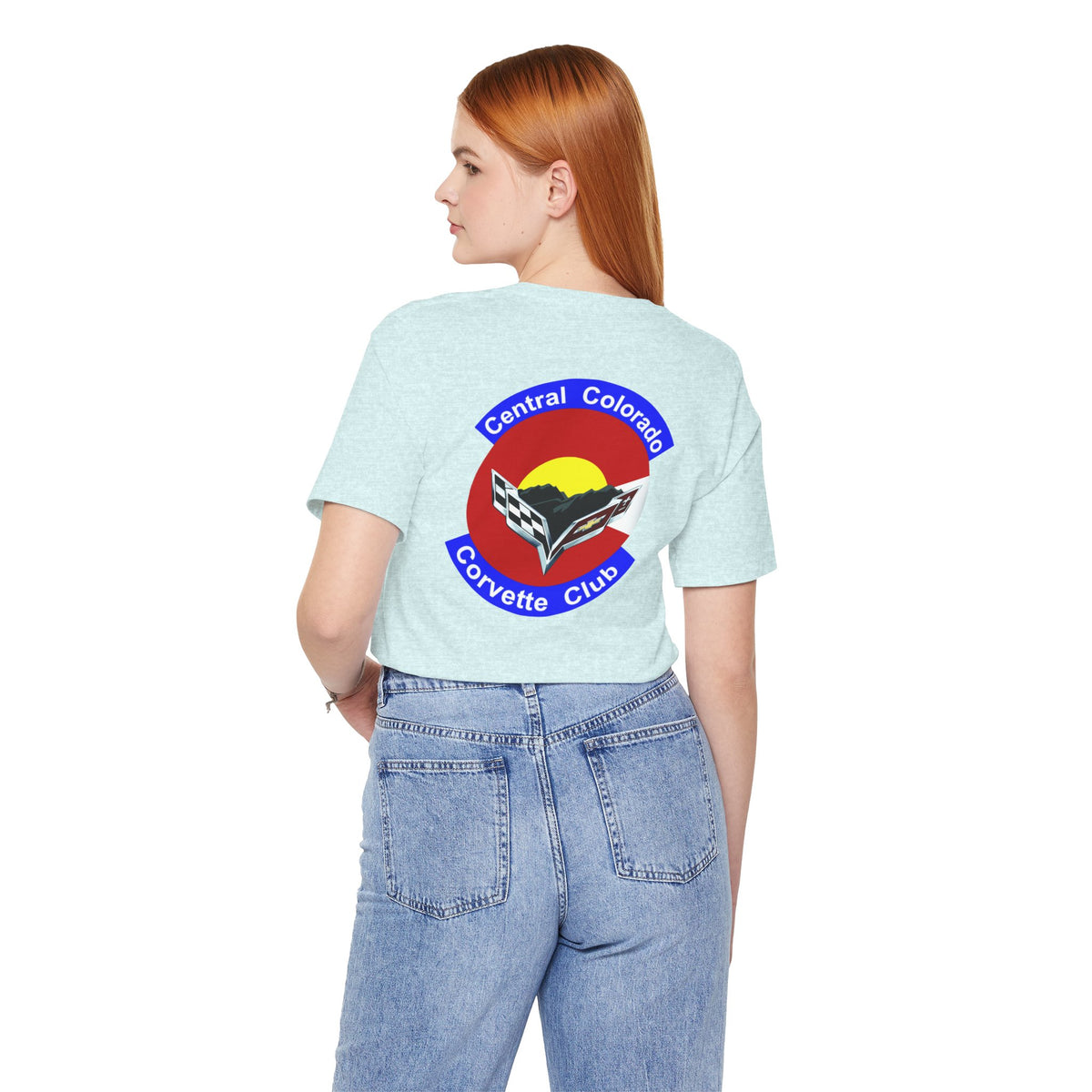 Central Colorado Corvette Club Screen Printed T‑Shirt — Front and Back Logos