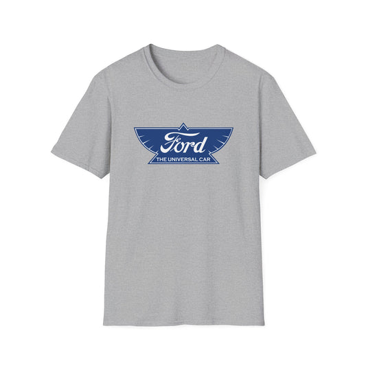 Ford Logo T‑Shirt — Vintage 'The Universal Car' Blue Emblem