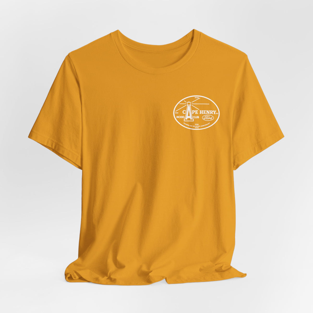 Cape Henry Model A Club Unisex Soft Short Sleeve Tee - Front and Back Logos