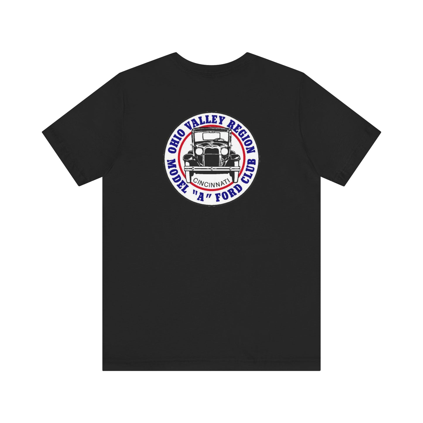 Ohio Valley Region Model A Ford Club (front and back logo) Unisex Jersey Short Sleeve Tee