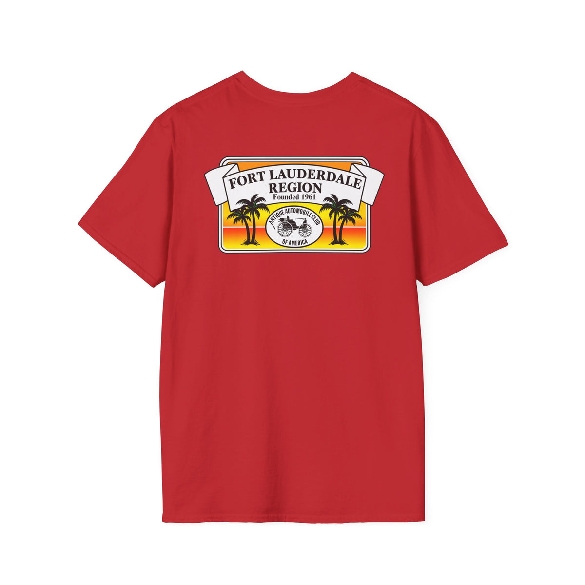 Fort Lauderdale Region AACA T-Shirt - Unisex Softstyle T-Shirt Front and Back Logos