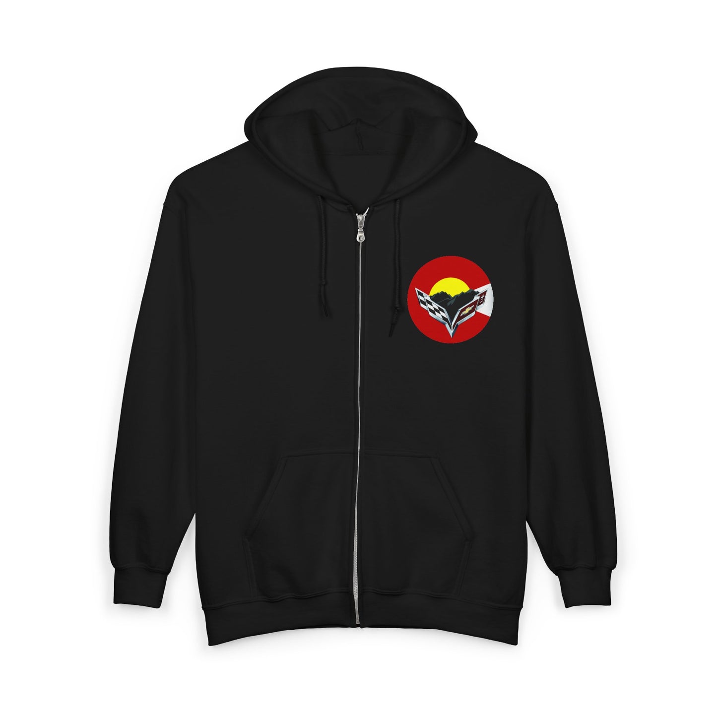 Central Colorado Corvette Club Zip Hoodie — Front and Back Logos