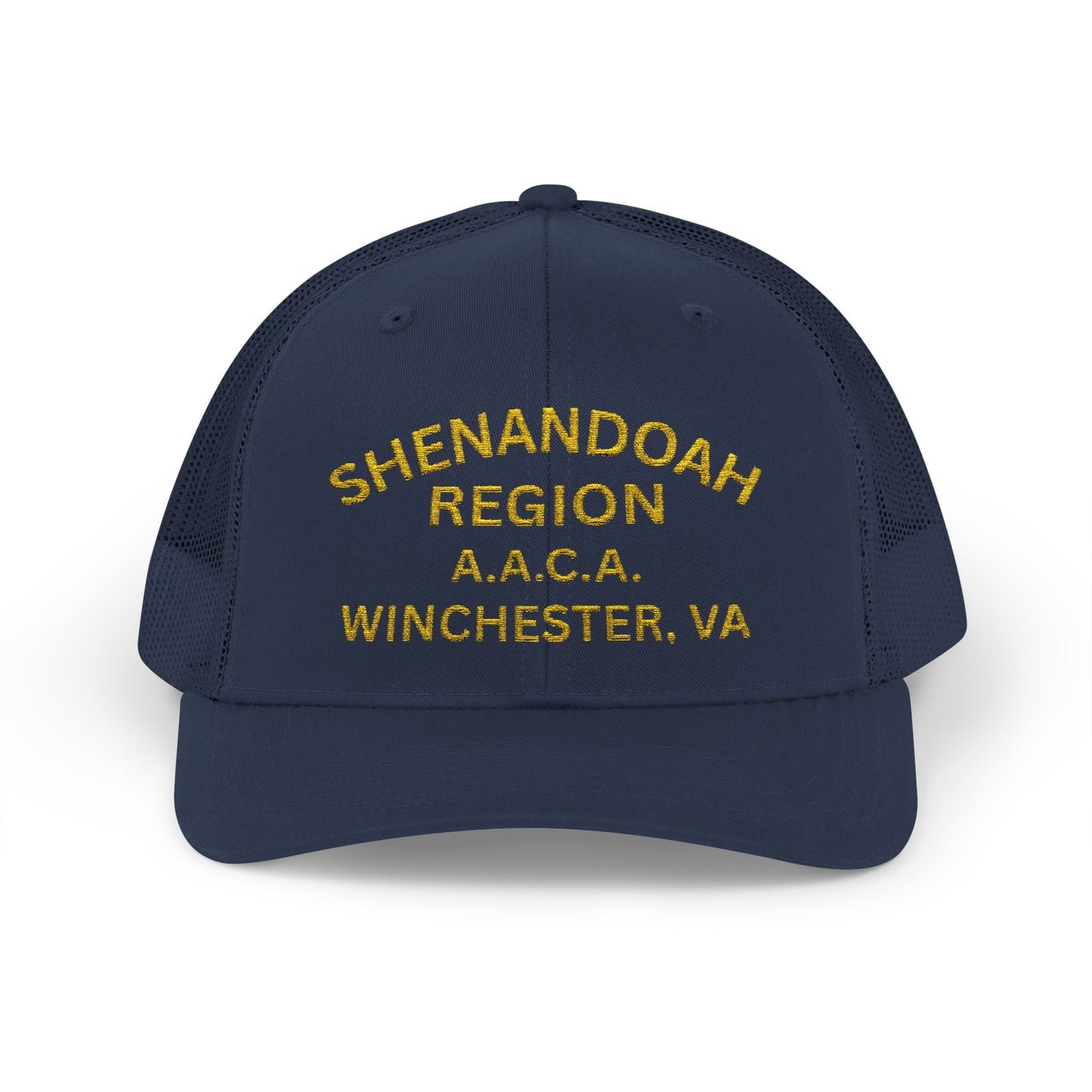 Shenandoah Region Embroidered Trucker Cap — "Shenandoah Region A.A.C.A. Winchester, VA" Mesh Snapback