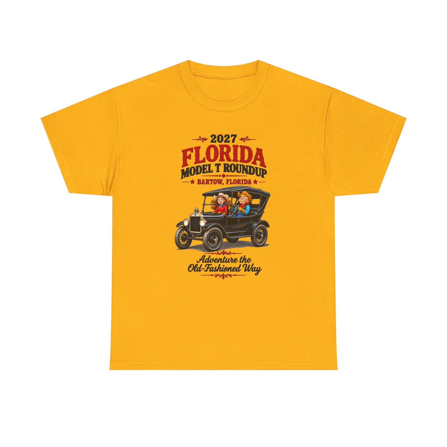Florida Model T Roundup 2027 T-Shirt — Unisex Heavy Cotton Tee