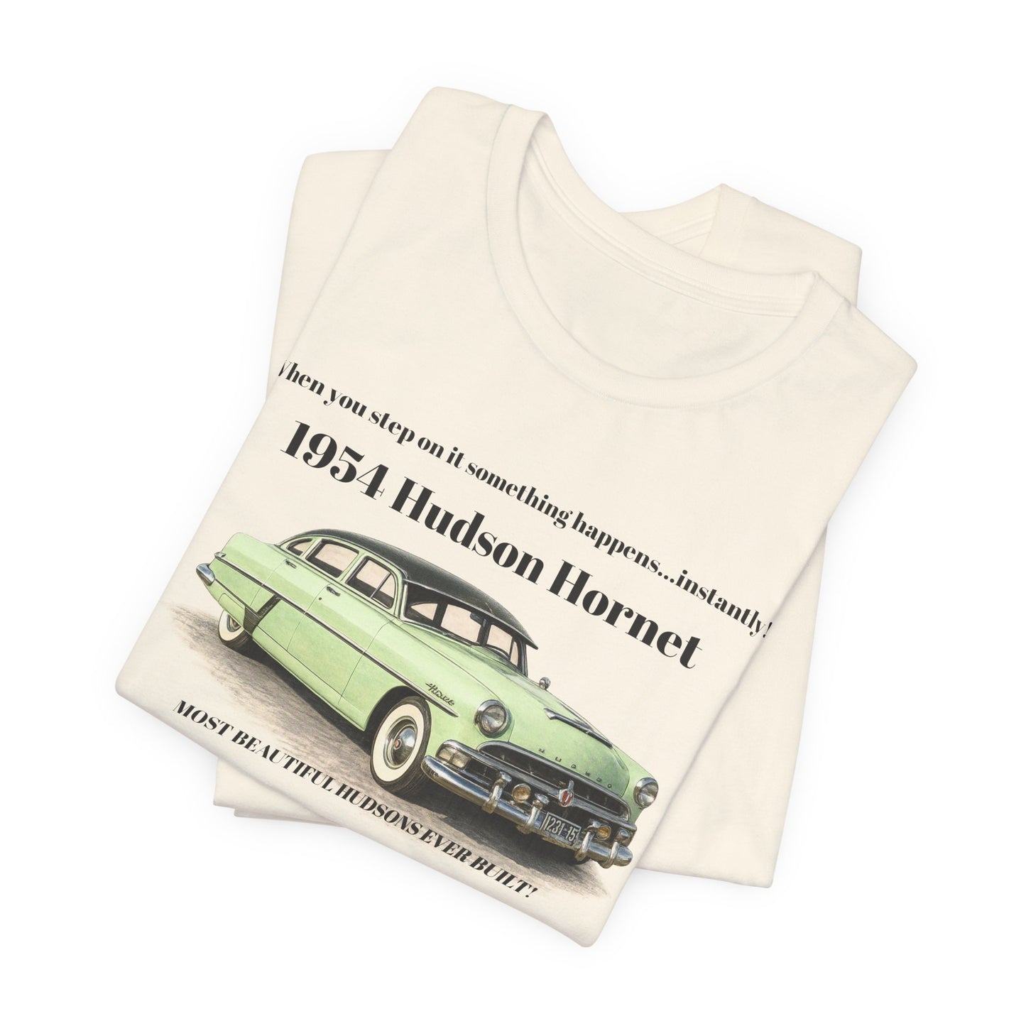 1954 Hudson Hornet Vintage Car Tee — Retro Classic Car Graphic T-Shirt (JF)