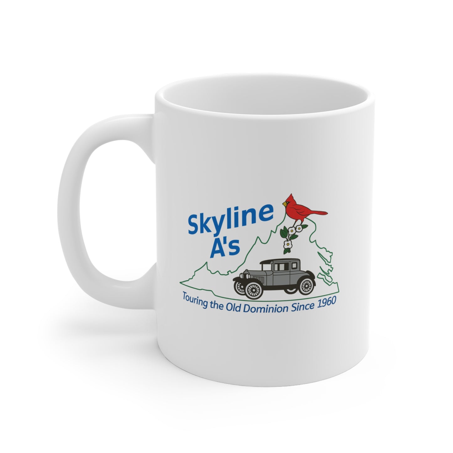 Skyline A's Classic Car Mug — 'Touring the Old Dominion Since 1960' 11oz