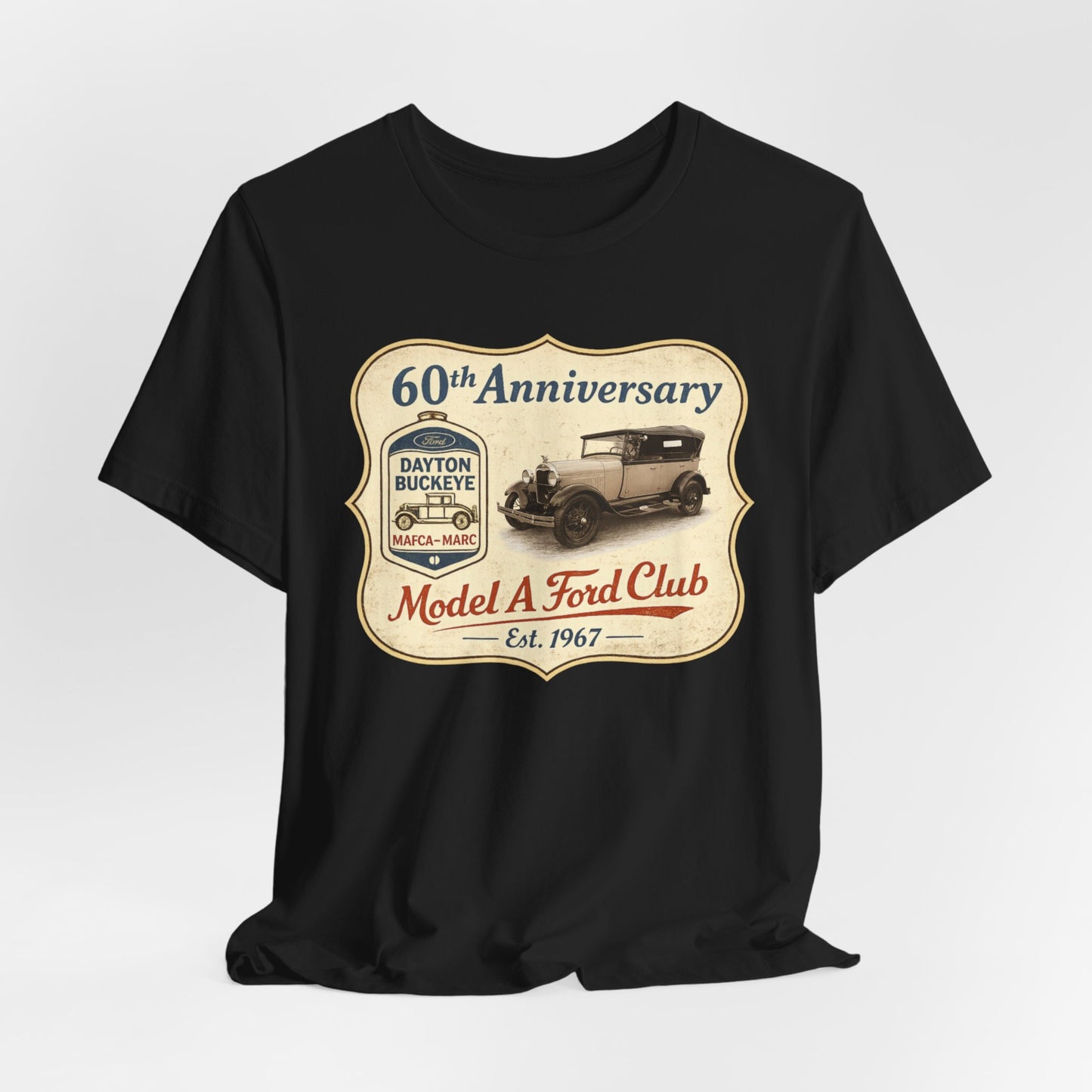 Dayton Buckeye Model A Ford Club 60th Anniversary Tee (JF) – Unisex Jersey Short Sleeve Tee