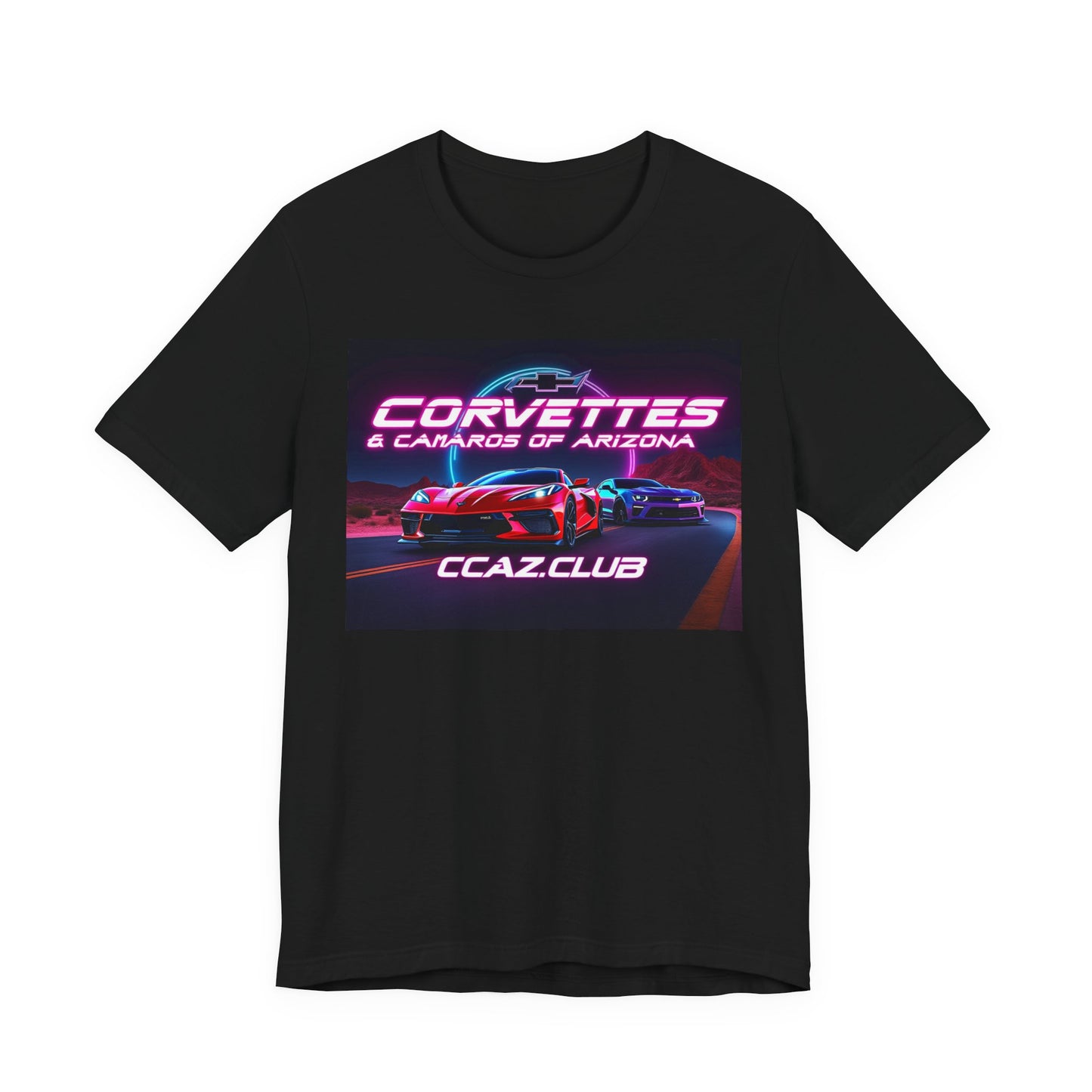 Corvettes & Camaros of Arizona Tee — CCAZ Club Retro Neon Car Shirt