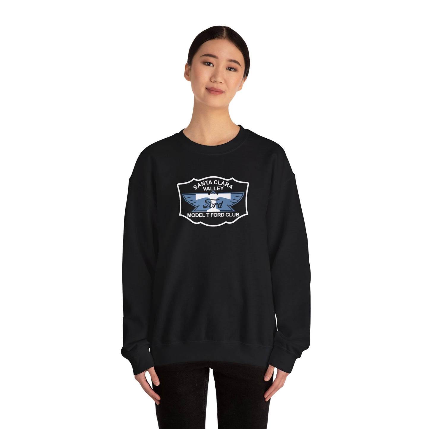 Santa Clara Valley Model T Ford Club (front and back print) Unisex Heavy Blend™ Crewneck Sweatshirt