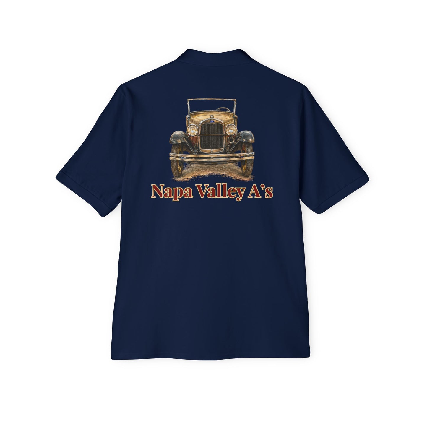 Napa Valley A's Classic Cotton Polo - Small Chest Logo and Large Back Logo