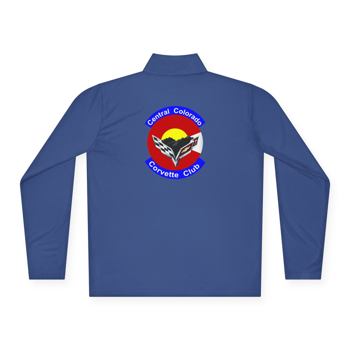 Central Colorado Corvette Club Quarter-Zip Pullover — Printed Direct to Film Logos on Front and Back