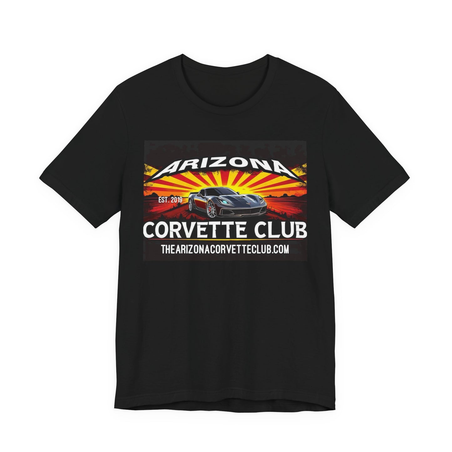 Arizona Corvette Club T‑Shirt – Retro Sunset Corvette Graphic Tee