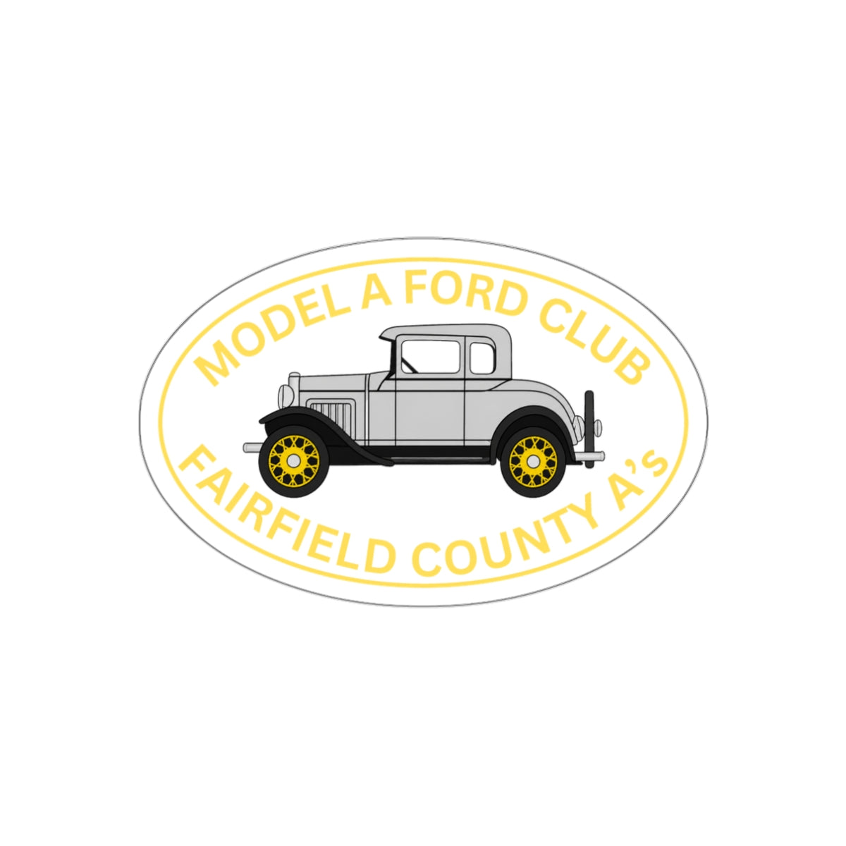 Fairfield County A's Model A Ford Club Die-Cut Sticker — Fairfield County A’s Vintage Car Decal