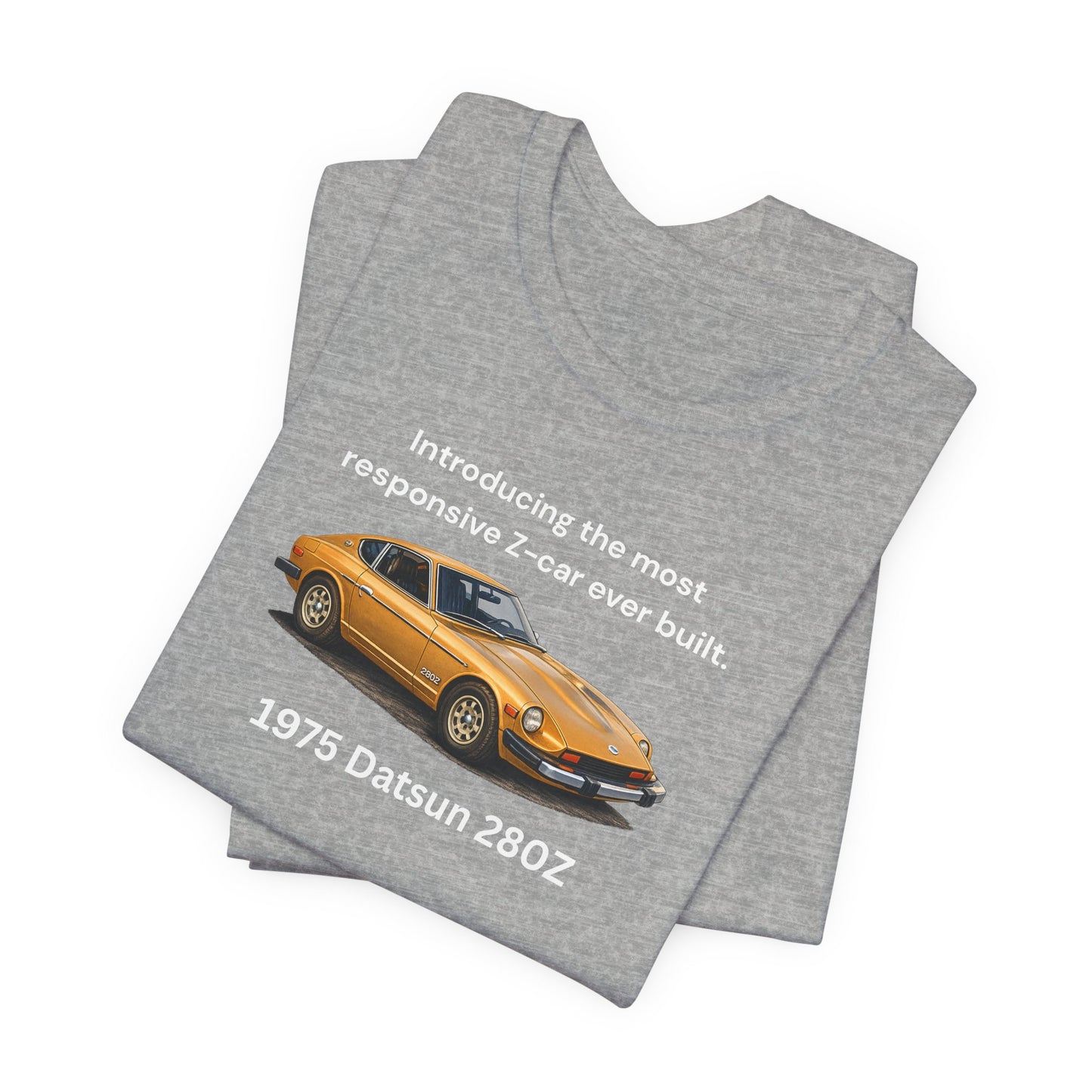 1975 Datsun 280Z Tee — "Most Responsive Z-Car Ever Built" Classic Car T‑Shirt White Lettering