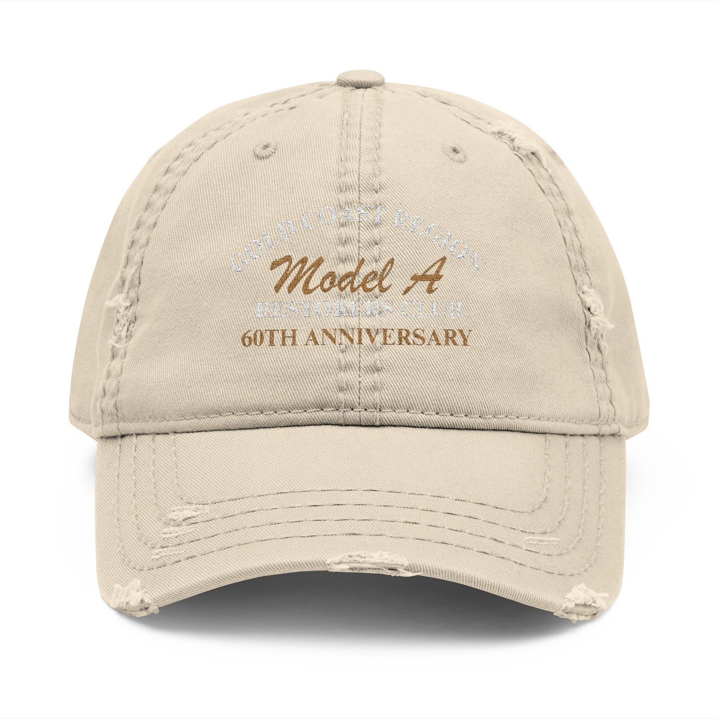 Gold Coast Region Model A Restorers Club 60th Anniversary — Distressed Embroidered Dad Hat