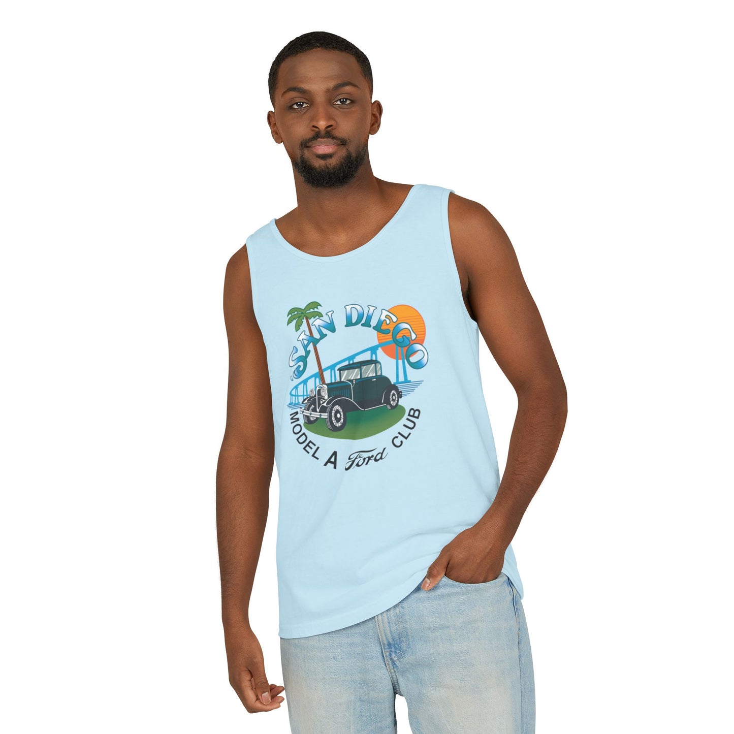 San Diego Model A Ford Club Tank Top — Unisex Garment-Dyed Tank Top