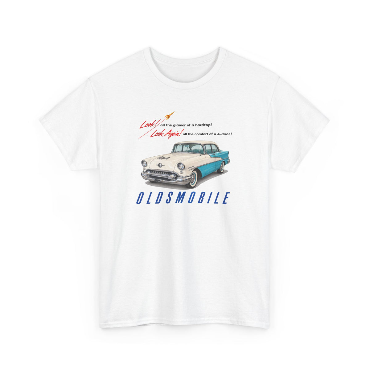 Oldsmobile Retro 1950s Cruiser Graphic T-Shirt - Unisex Heavy Cotton Tee (TeresaT)