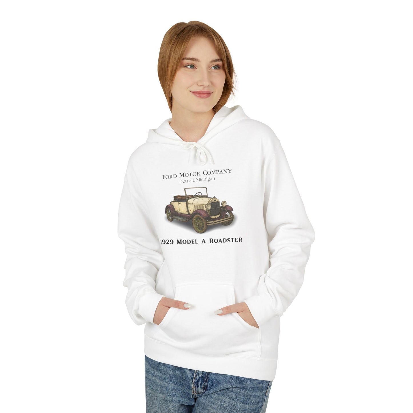 1929 Model A Ford Roadster Hoodie — Vintage Classic Car Graphic Hoodie