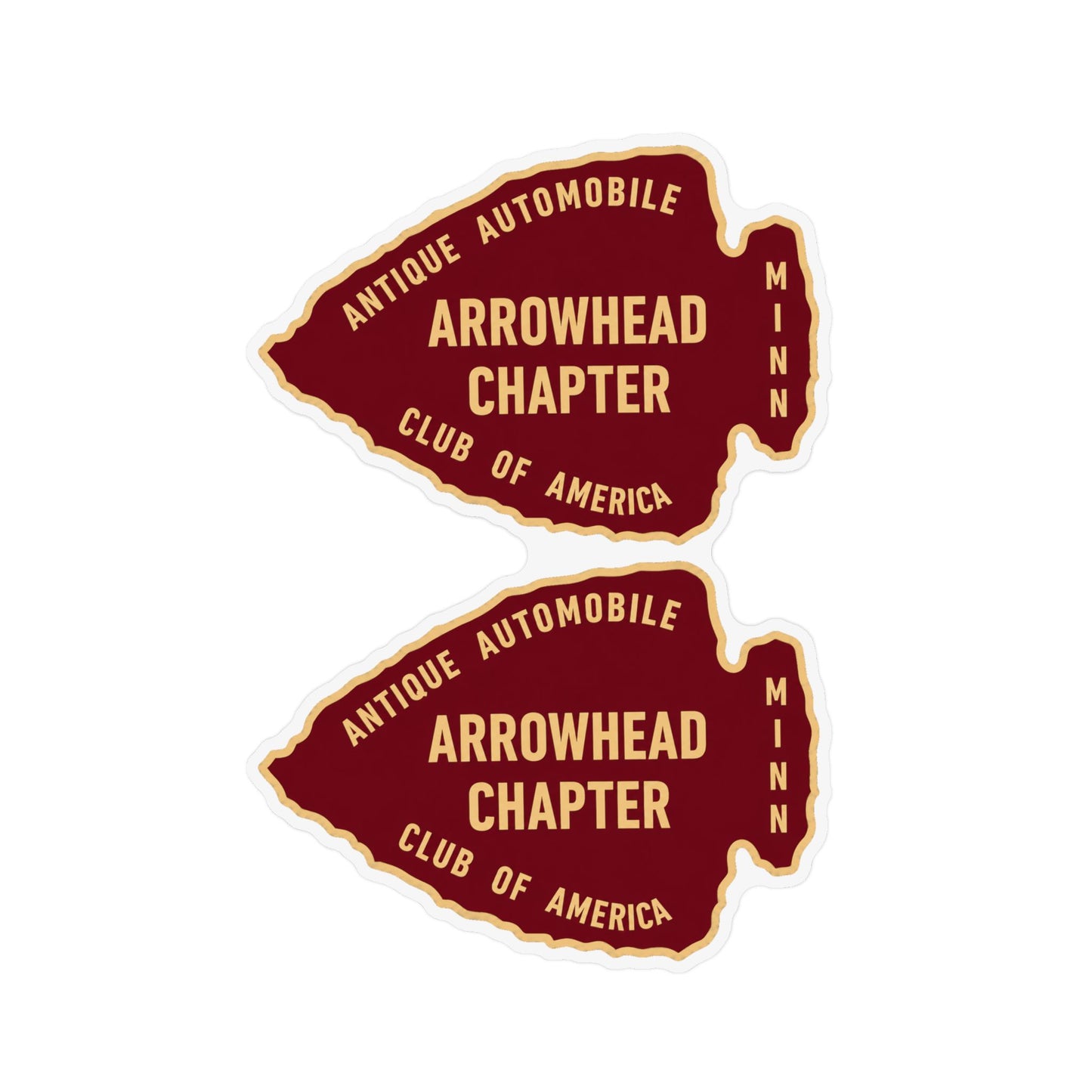 Arrowhead Chapter Antique Automobile Custom Shape Magnet – Two Large 18" x 12" Magnets for Your Car or Trailer