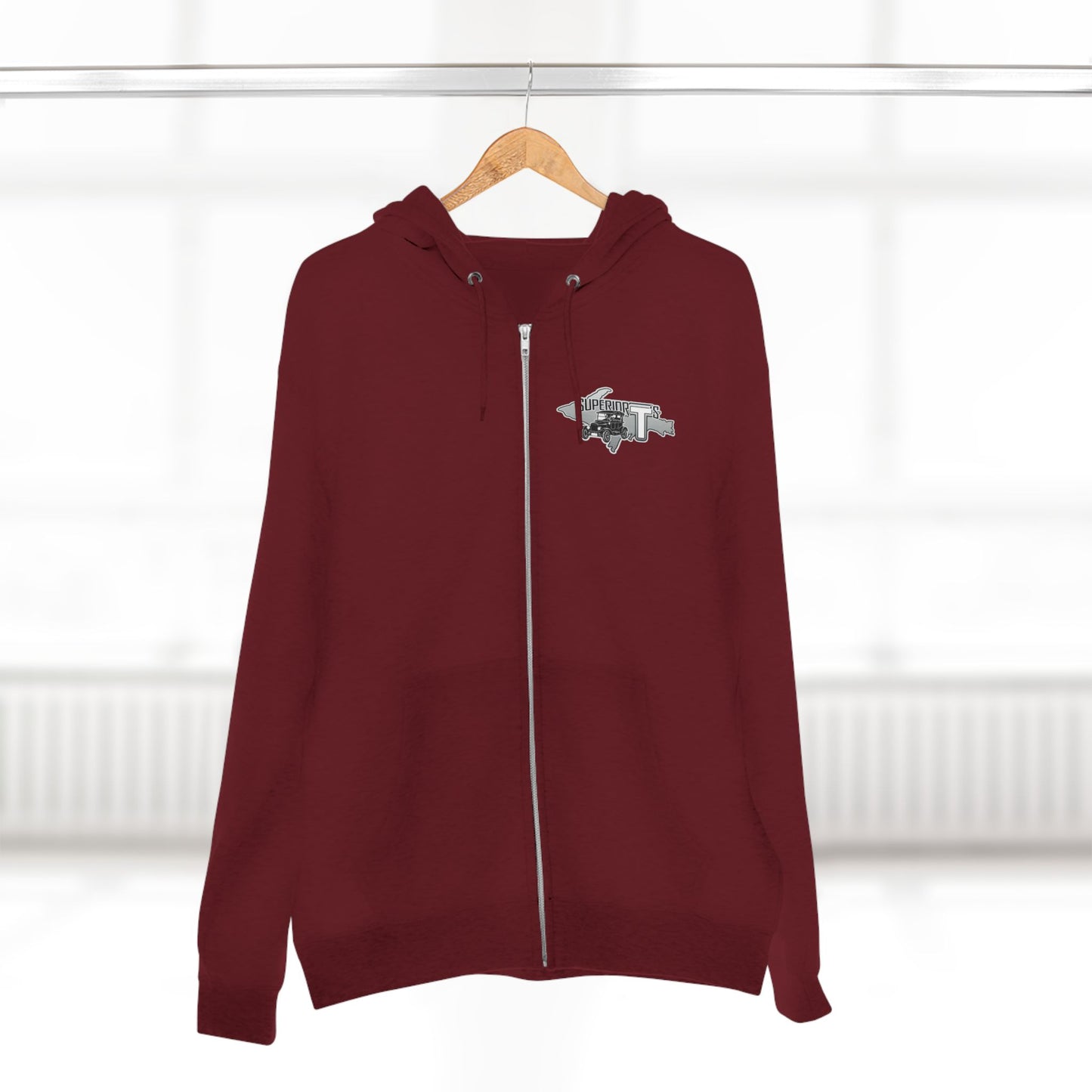 Superior T's Zip Hoodie — Front and back logos
