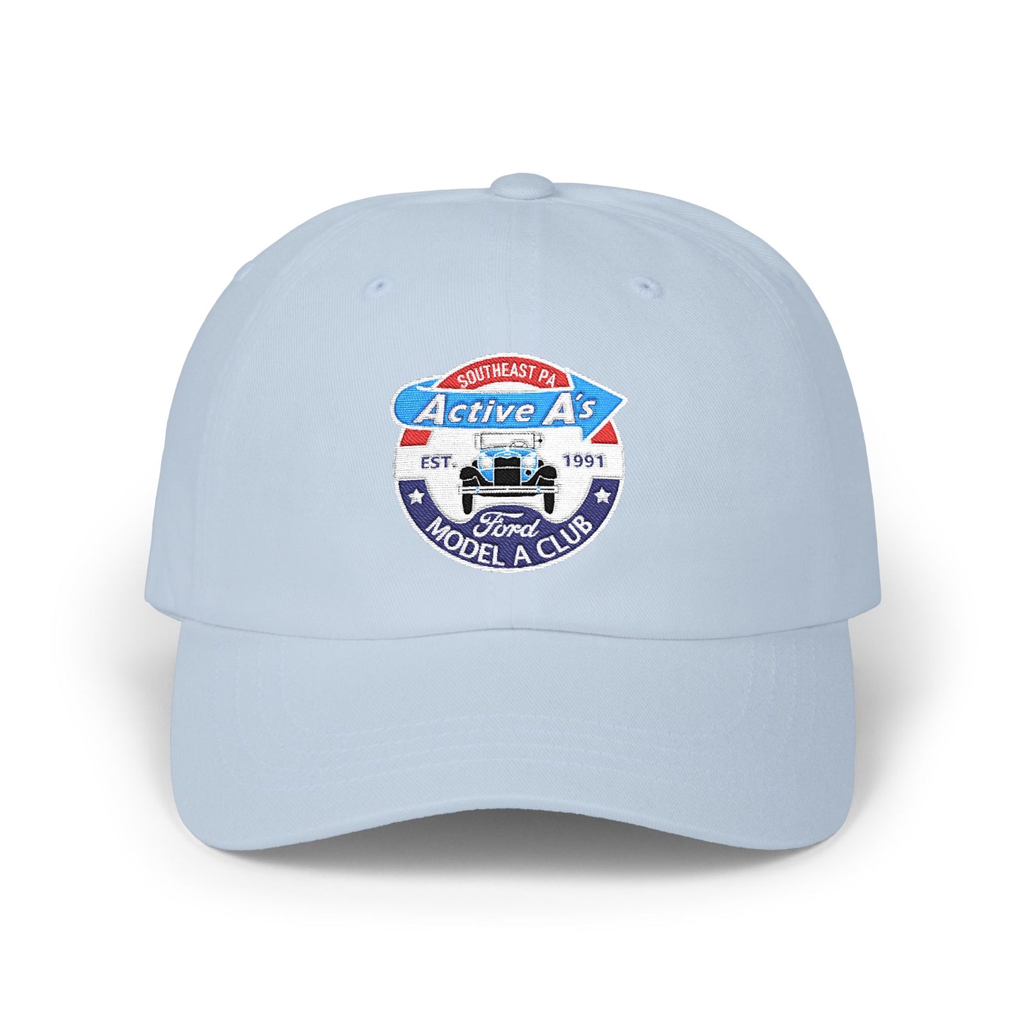 Ford Model A Club Distressed Logo Dad Cap (Embroidered) — Classic Vintage Car Hat