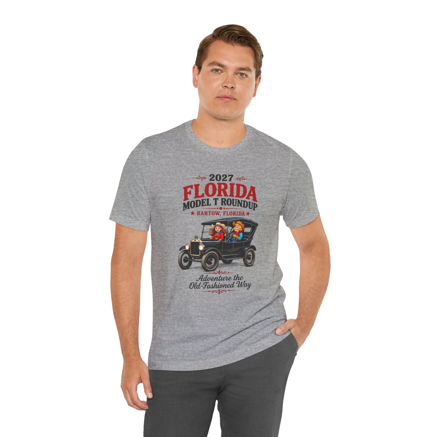 Florida Model T Roundup 2027 Soft-Style T-Shirt — Front Graphic